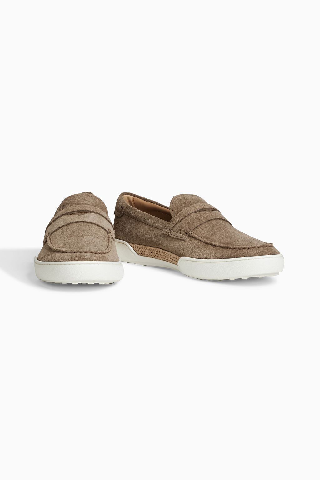 TOD'S Two-tone suede penny loafers