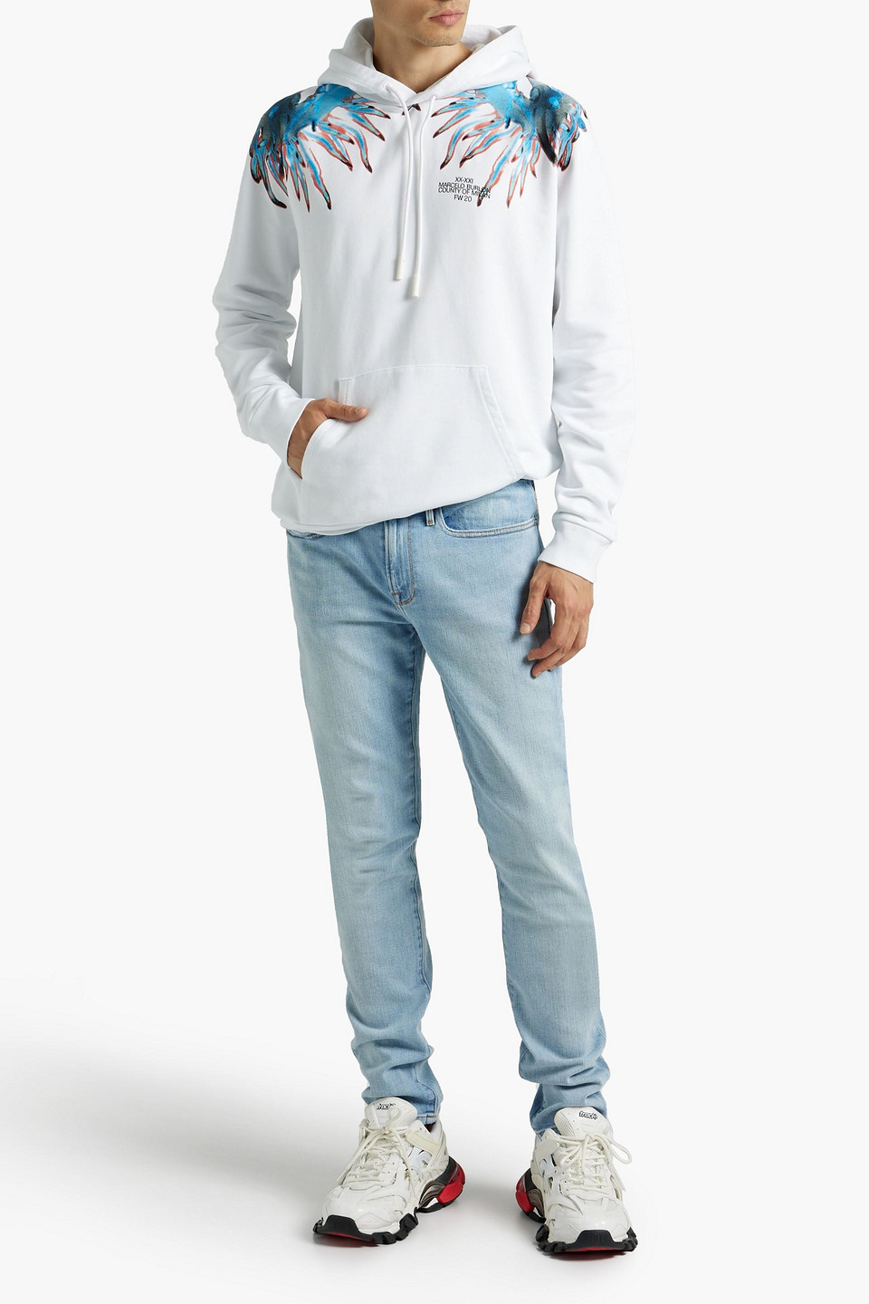 Shop Frame L'homme Skinny-fit Distressed Denim Jeans In Light Denim