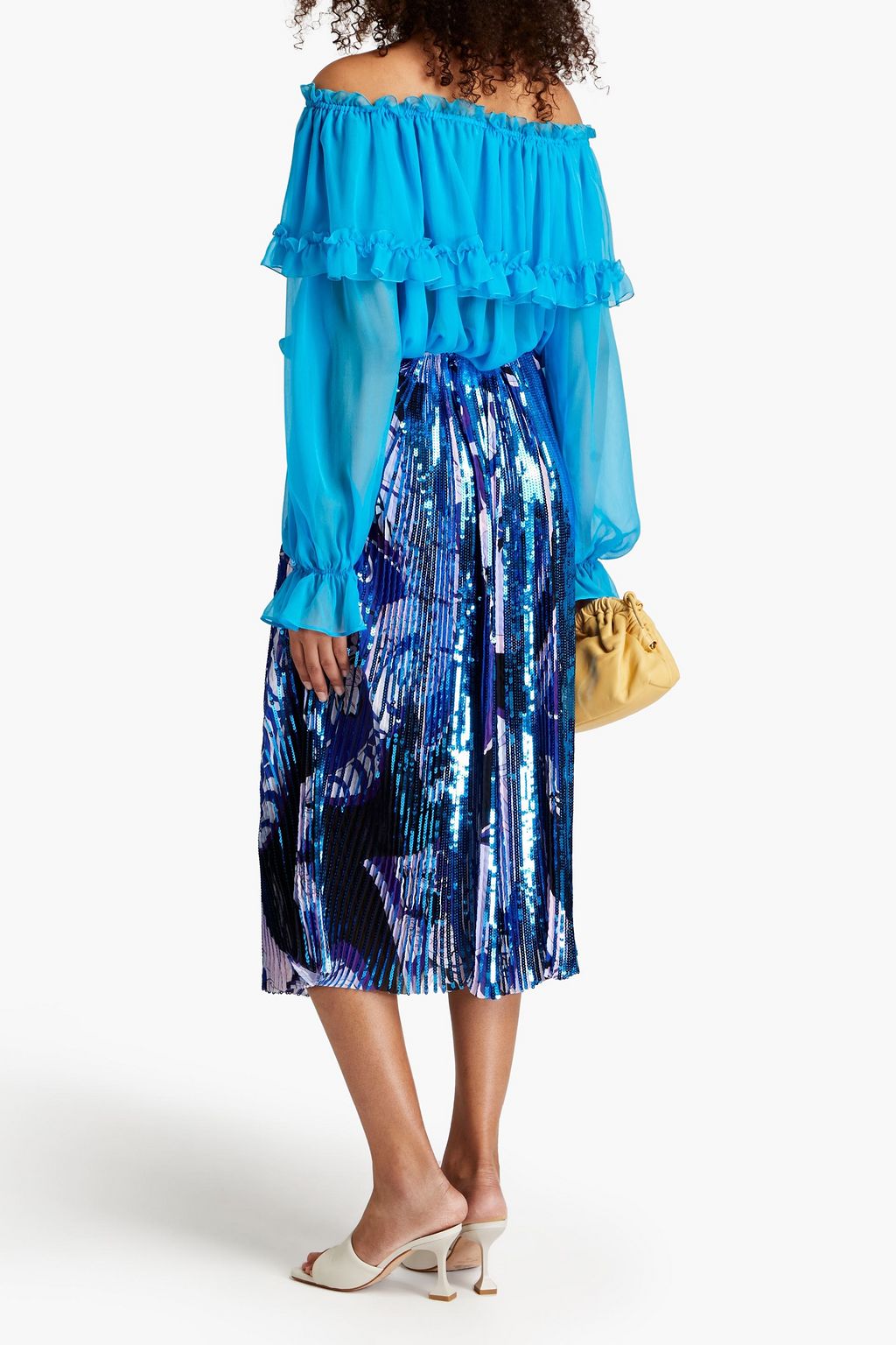 PUCCI Pleated embellished georgette midi skirt