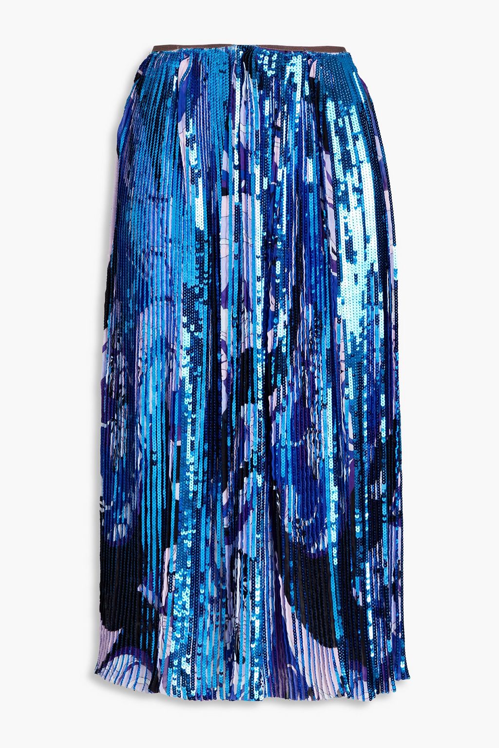 EMILIO PUCCI Sequin-embellished printed georgette midi skirt | THE