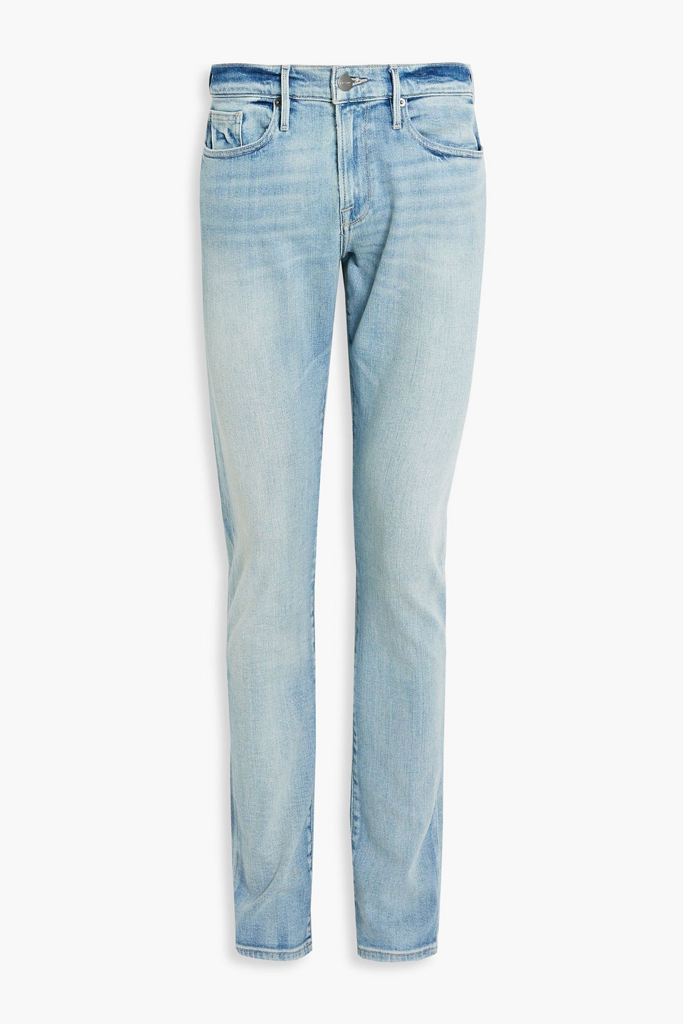 Shop Frame L'homme Slim-fit Faded Denim Jeans In Light Denim