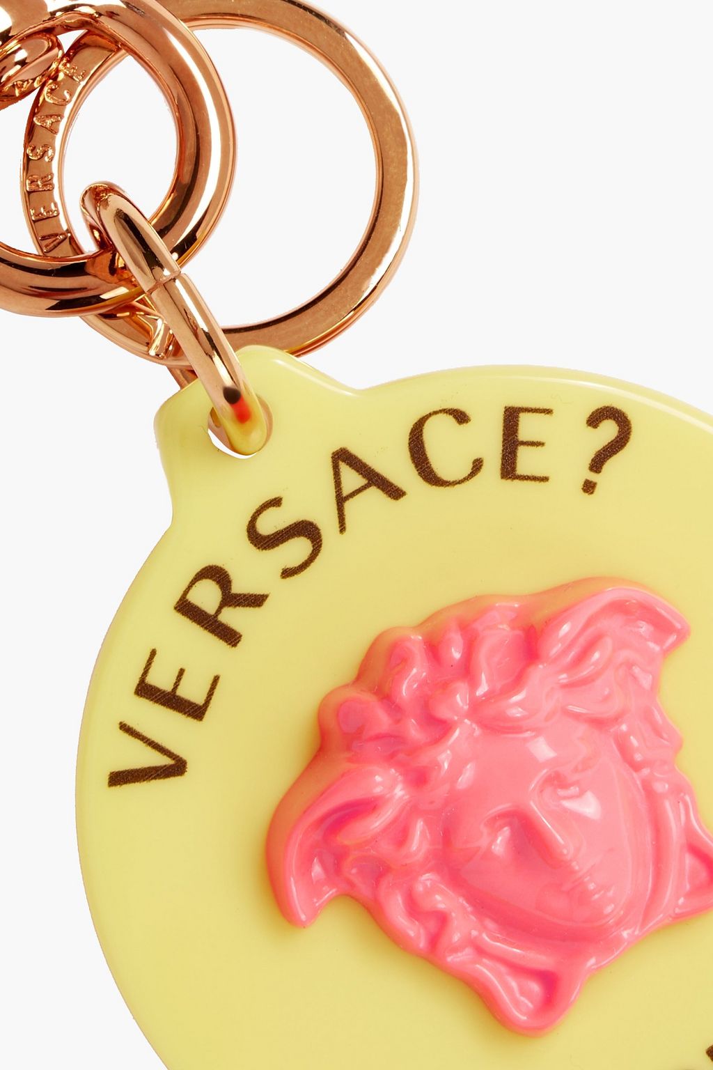 VERSACE Printed gold-tone acrylic keychain