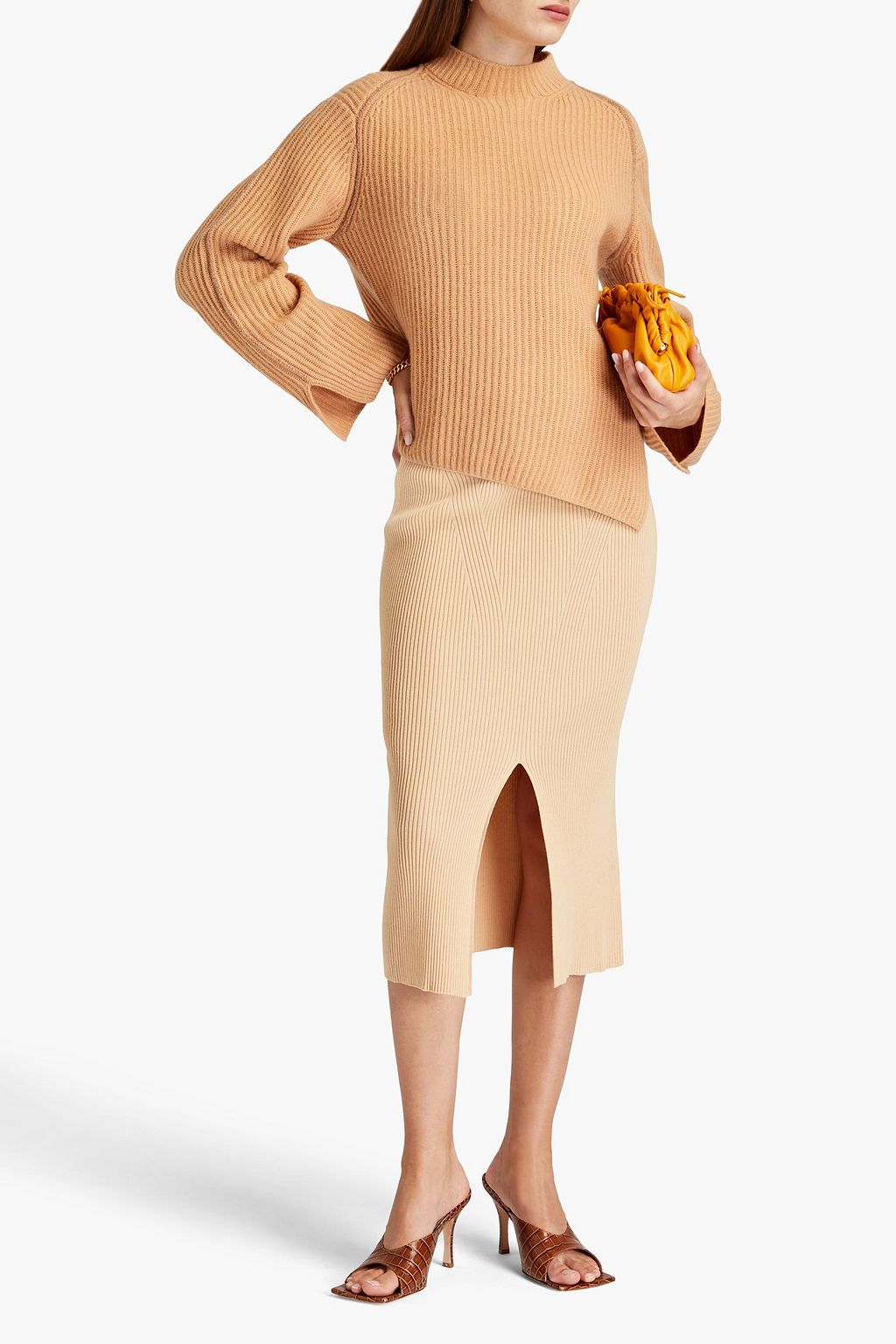 SIMKHAI Aliana ribbed cashmere turtleneck sweater