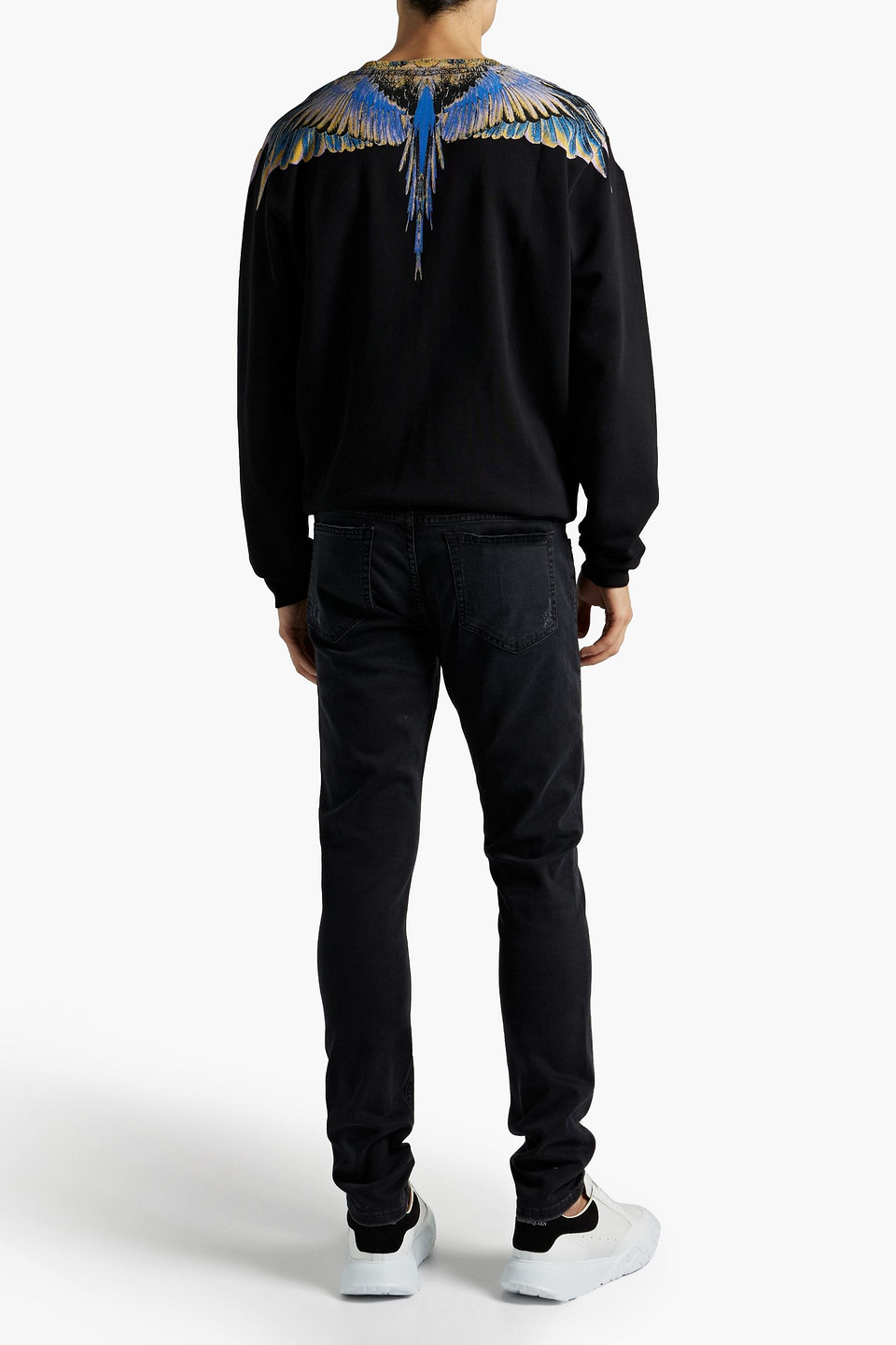 Shop Frame L'homme Skinny-fit Whiskered Denim Jeans In Black