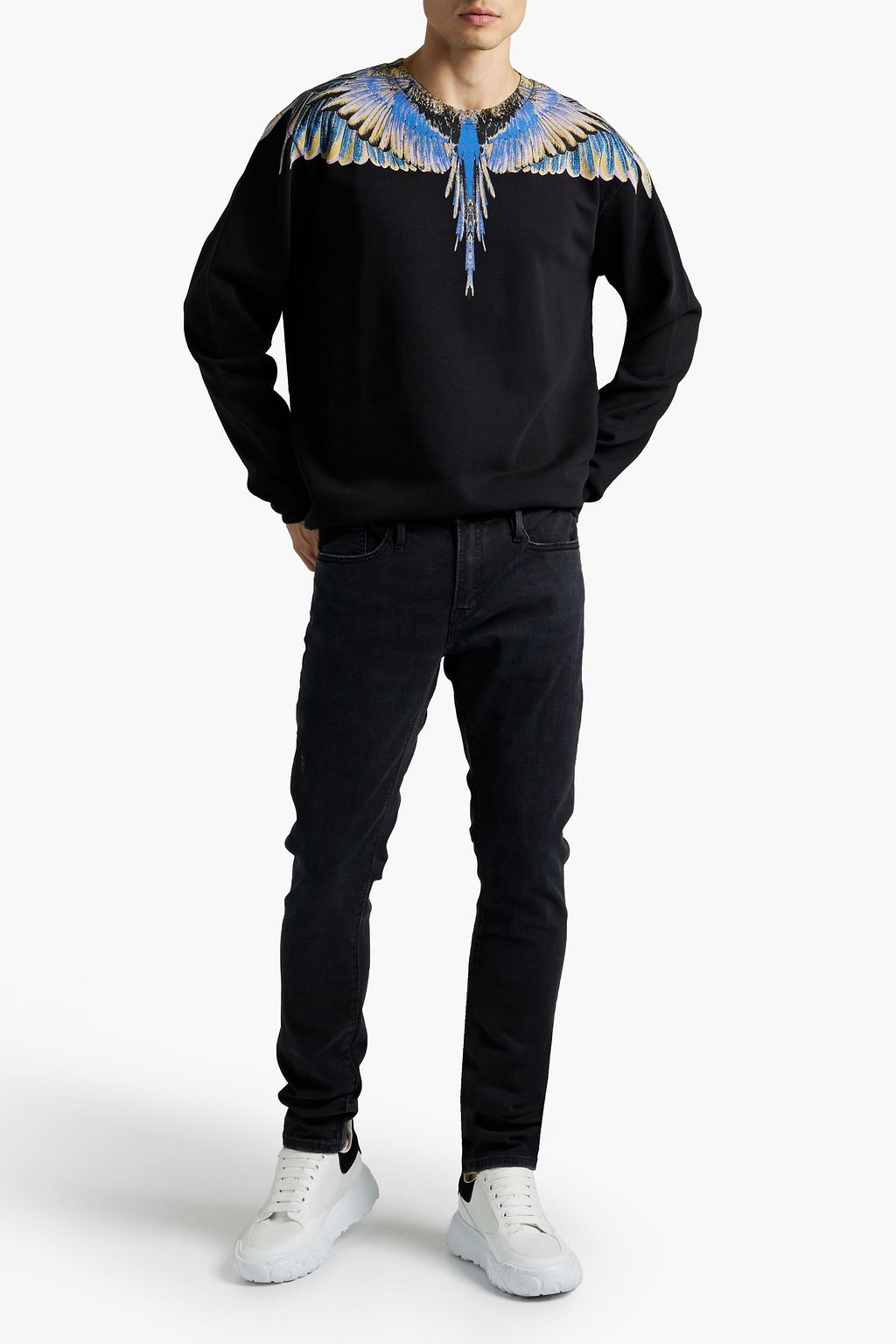 FRAME L'Homme skinny-fit whiskered denim jeans