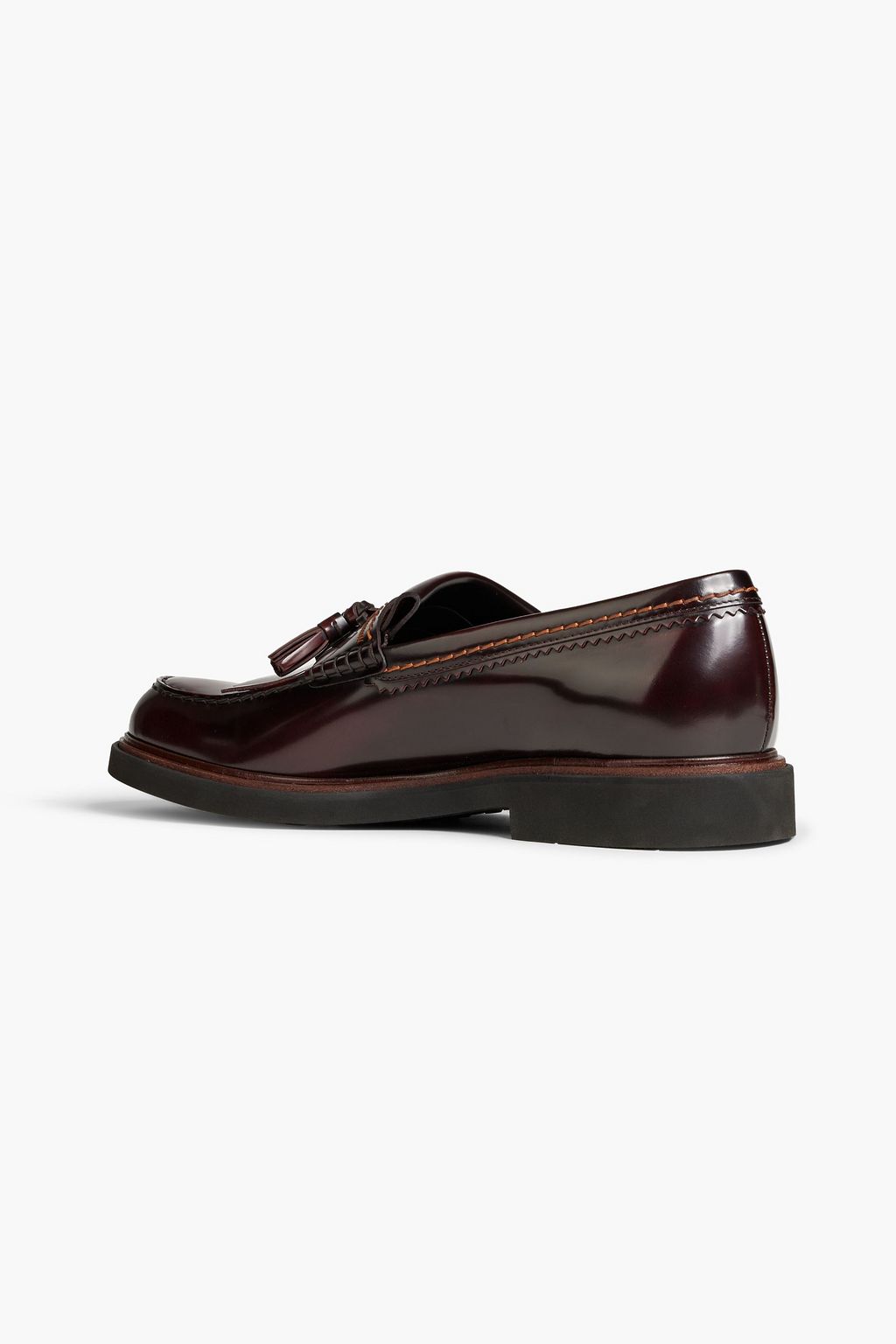 TOD'S Tasseled glossed-leather loafers
