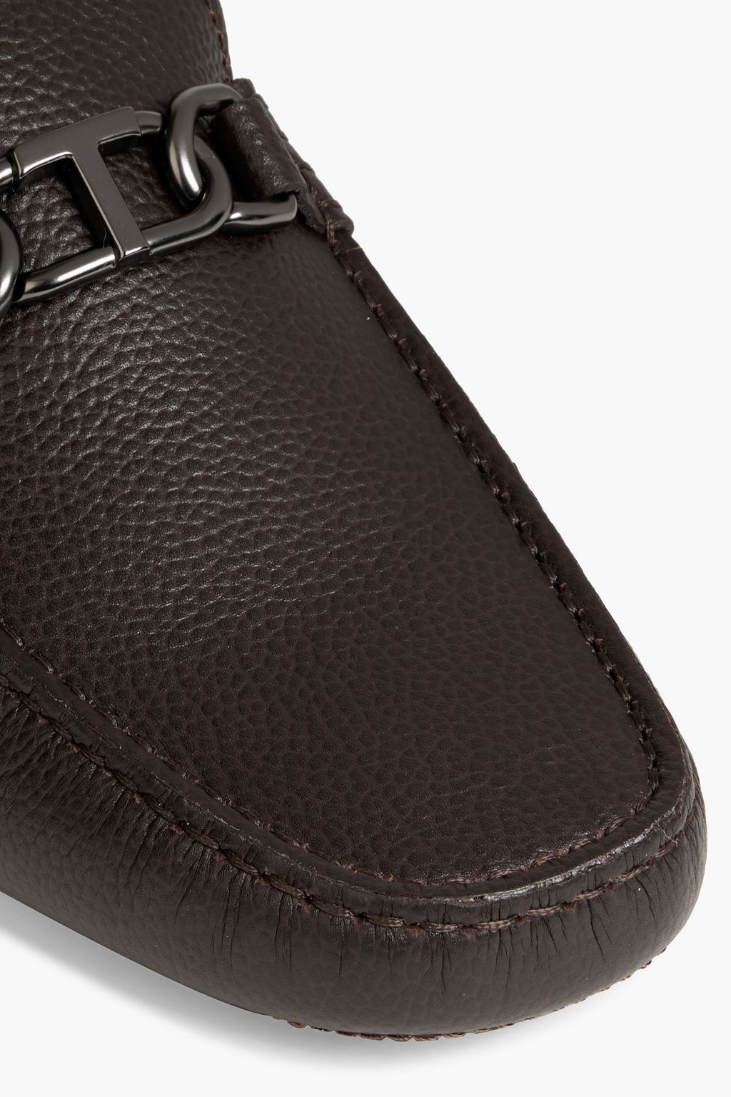 TOD'S Logo-embellished pebbled-leather driving shoes