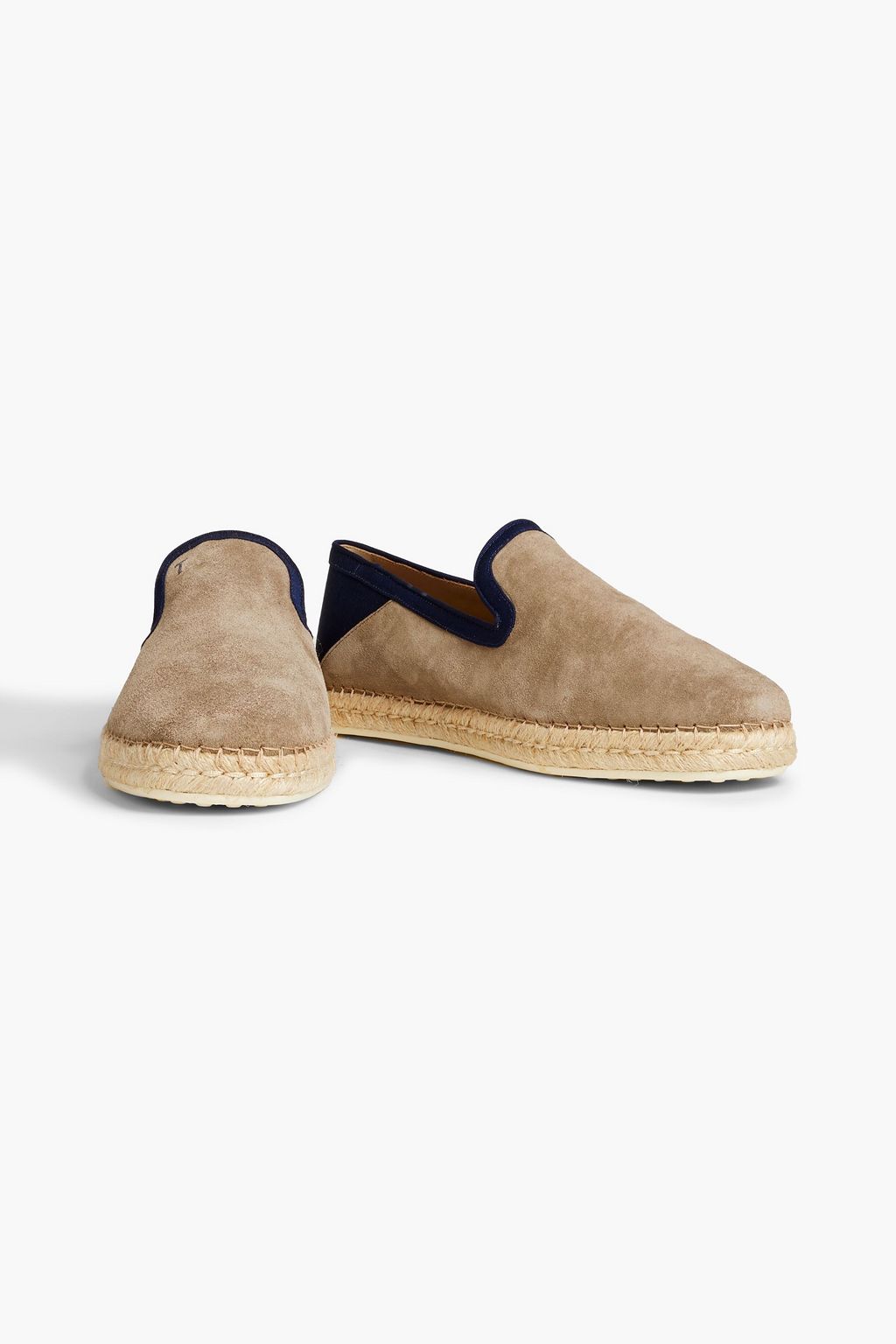 TOD'S حذاء إسبادريل من جلد السويد وحرير مضلع بلونين