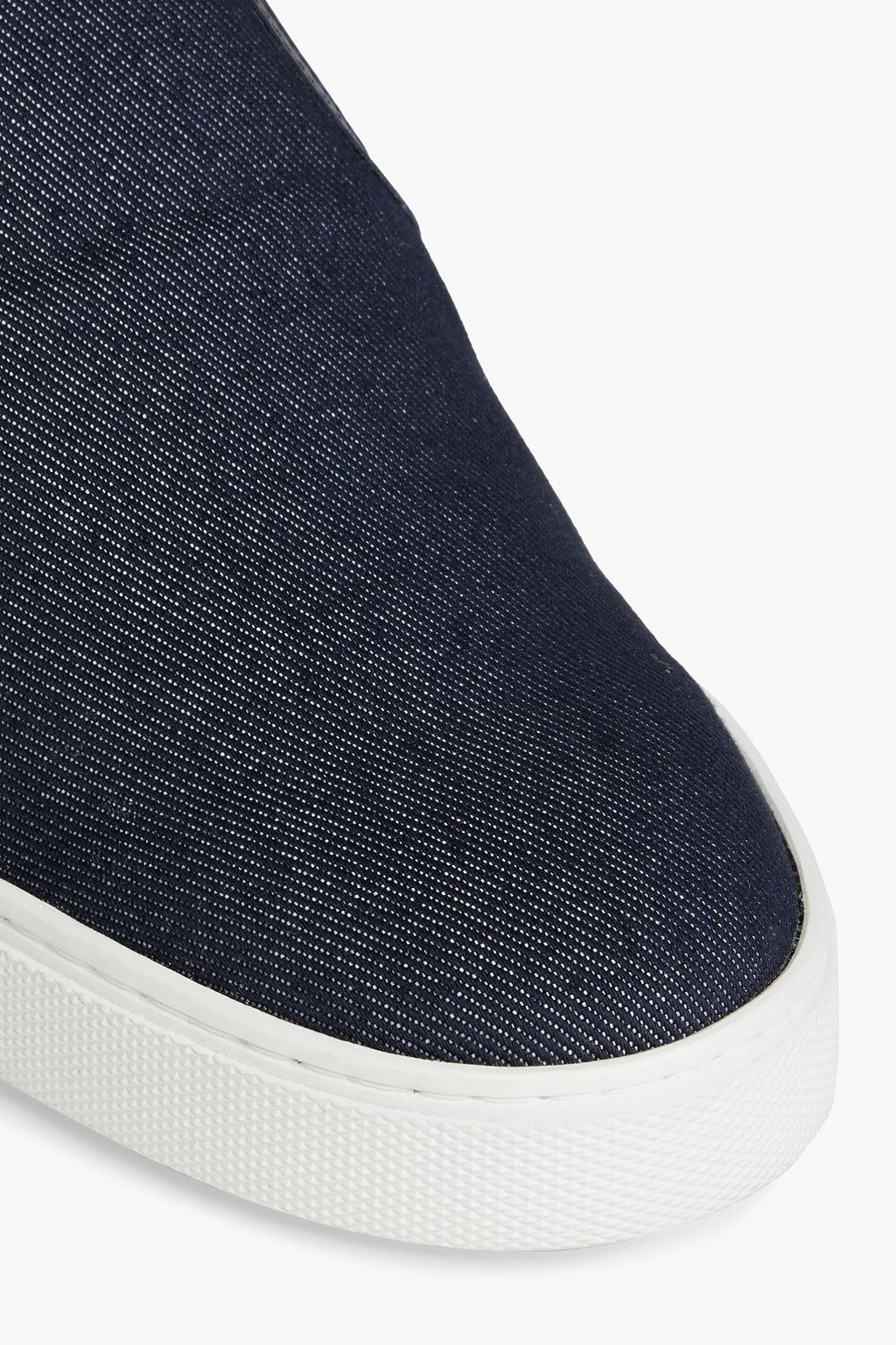 TOD'S Denim and leather slip-on sneakers