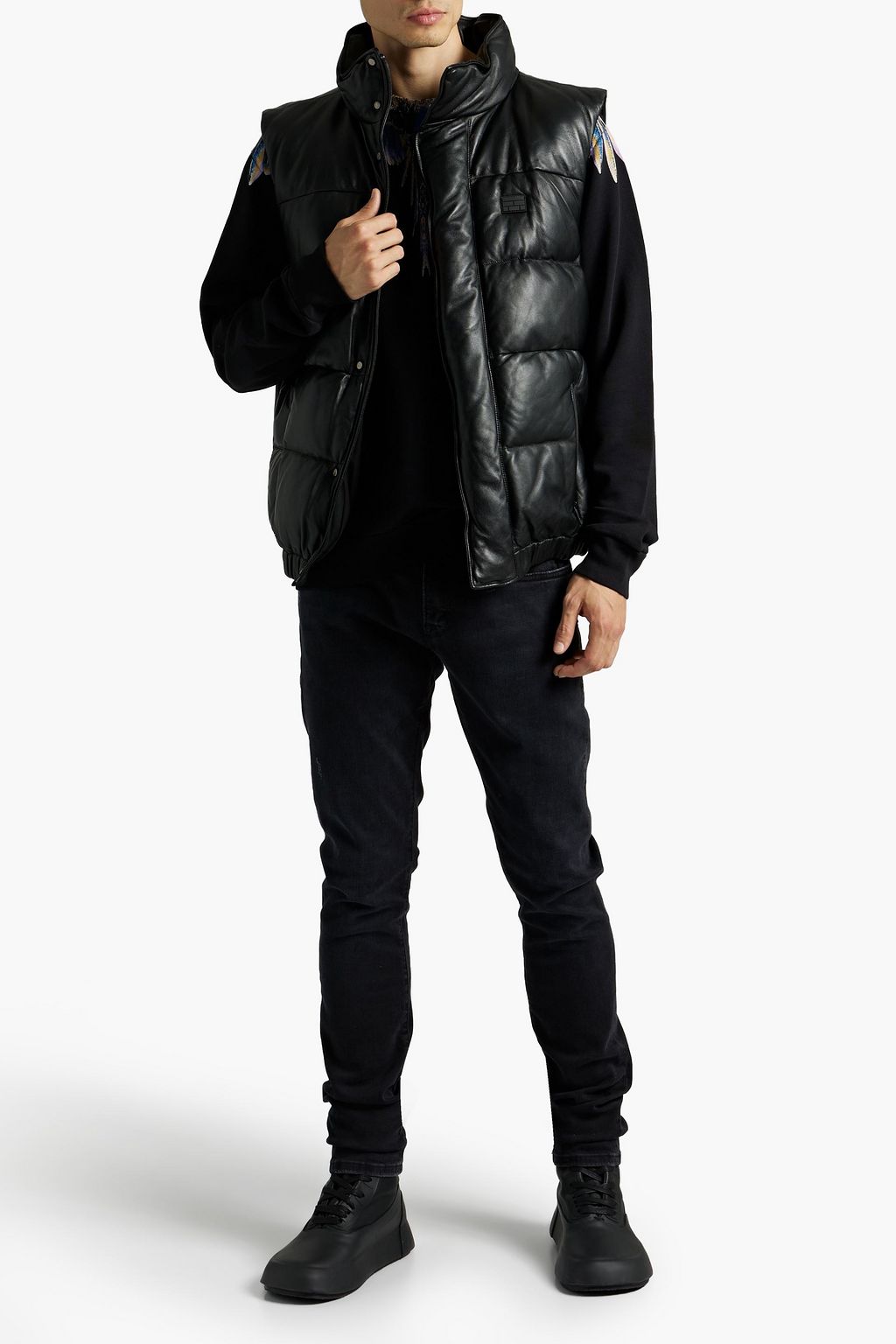 FRAME Plaque quilted pebbled-leather vest