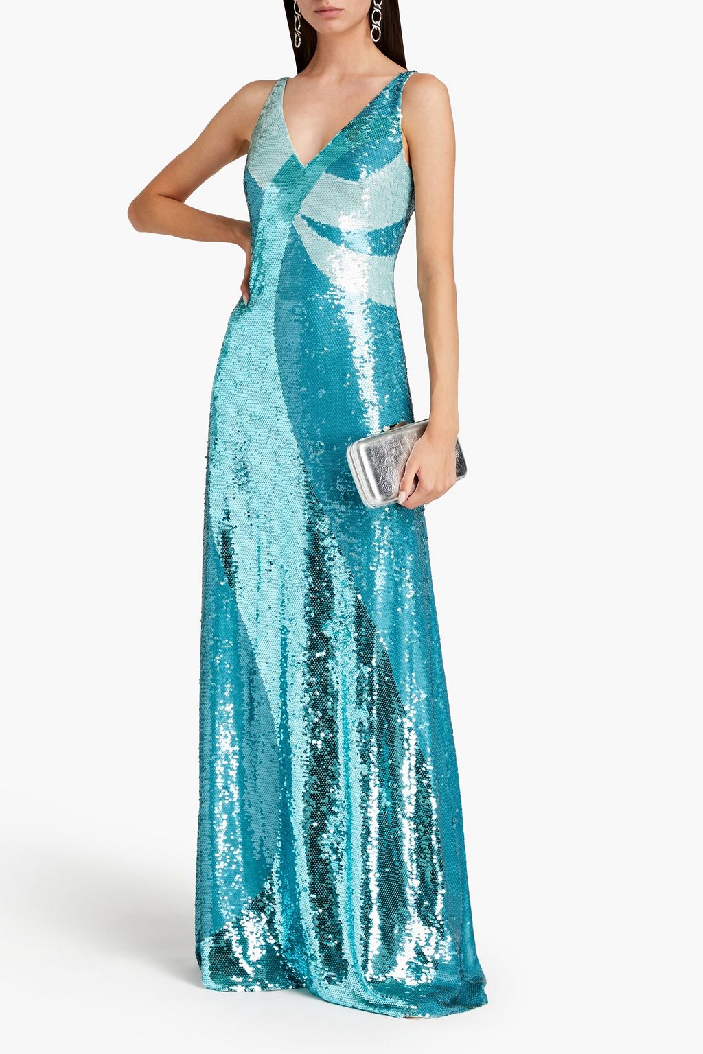 PUCCI Sequined silk-georgette gown