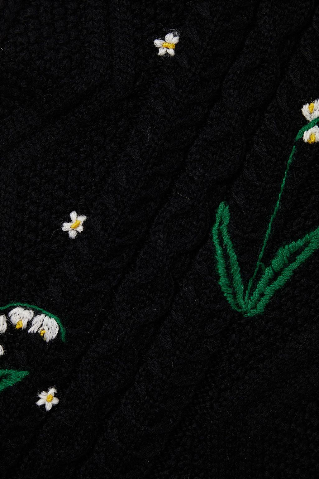 VALENTINO GARAVANI Fringed embroidered wool scarf