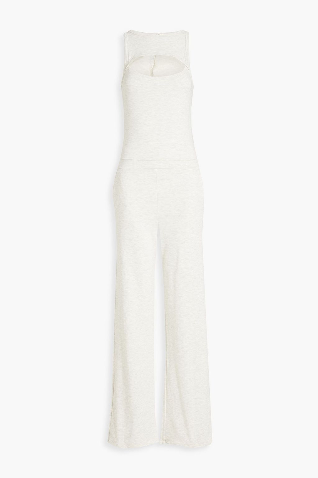 MONROW Cutout m lange French terry jumpsuit THE OUTNET
