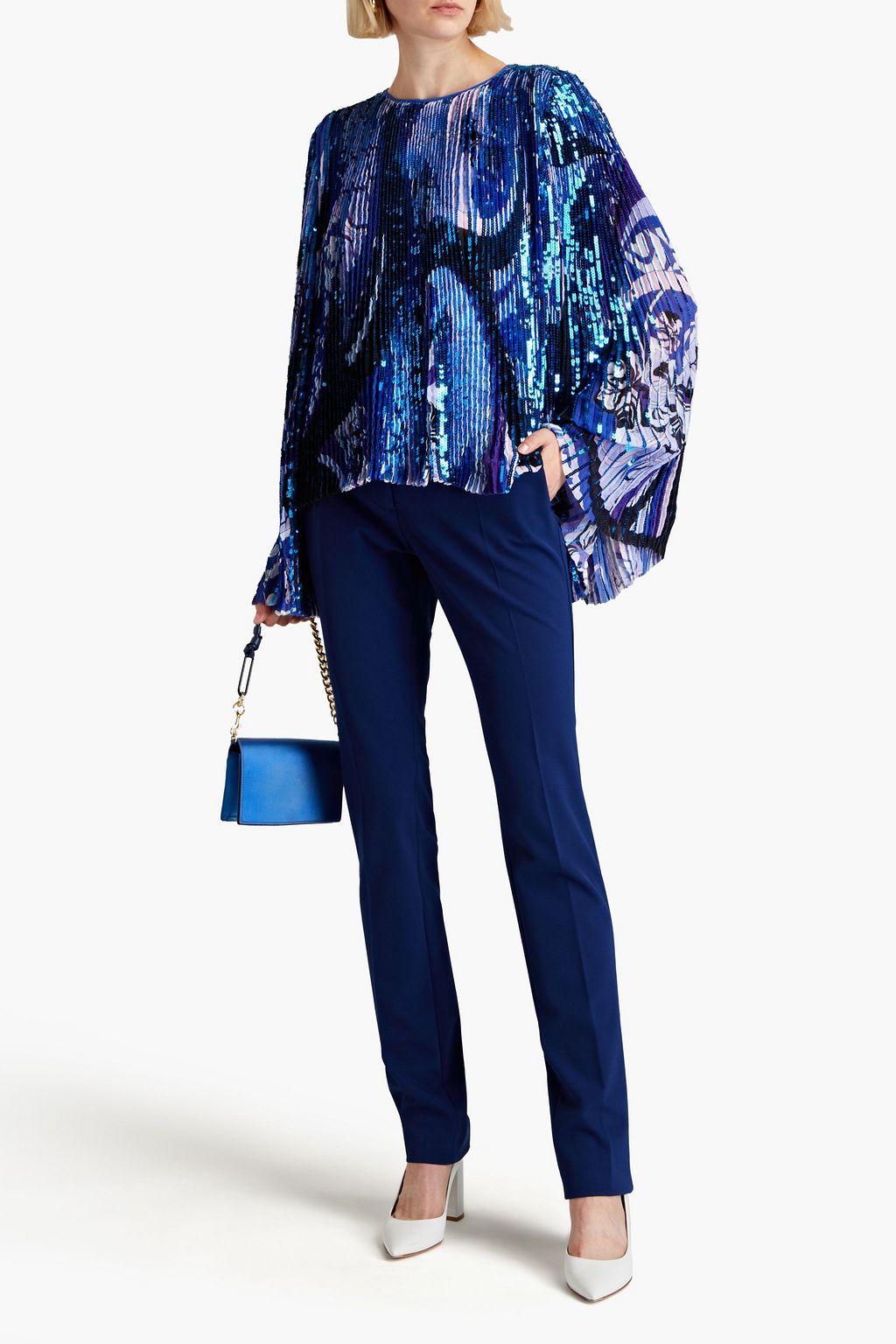 PUCCI Sequined printed chiffon blouse