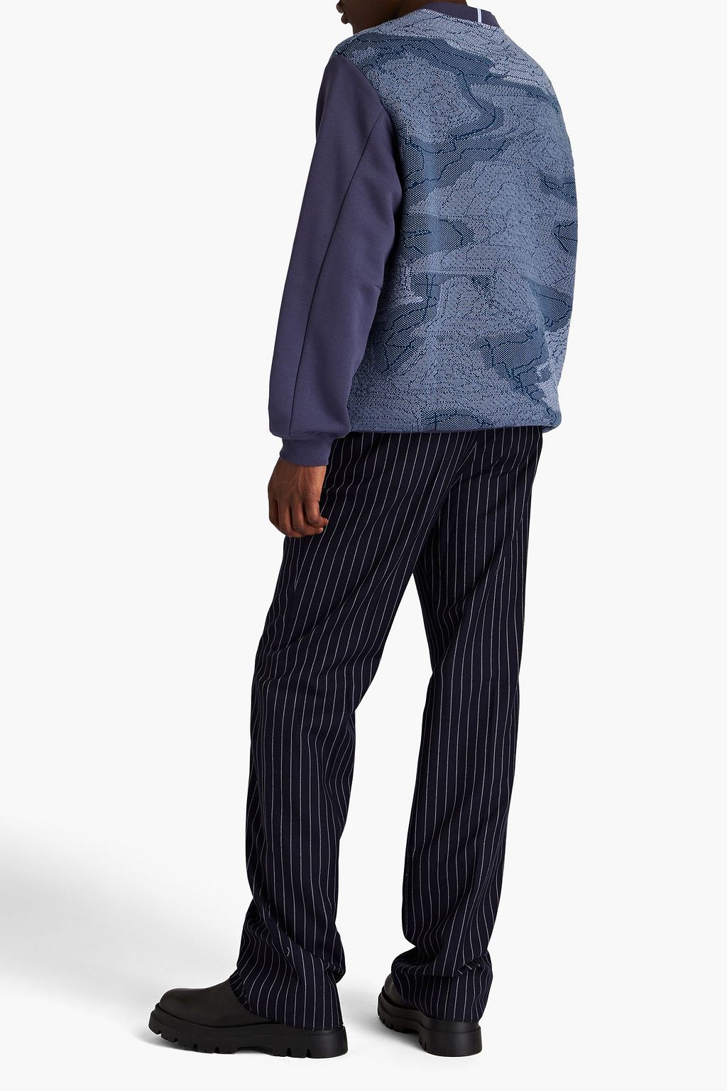 MCQ ALEXANDER MCQUEEN Sweatshirt aus Jacquard-Strick mit Fleece-Einsätzen und Applikationen