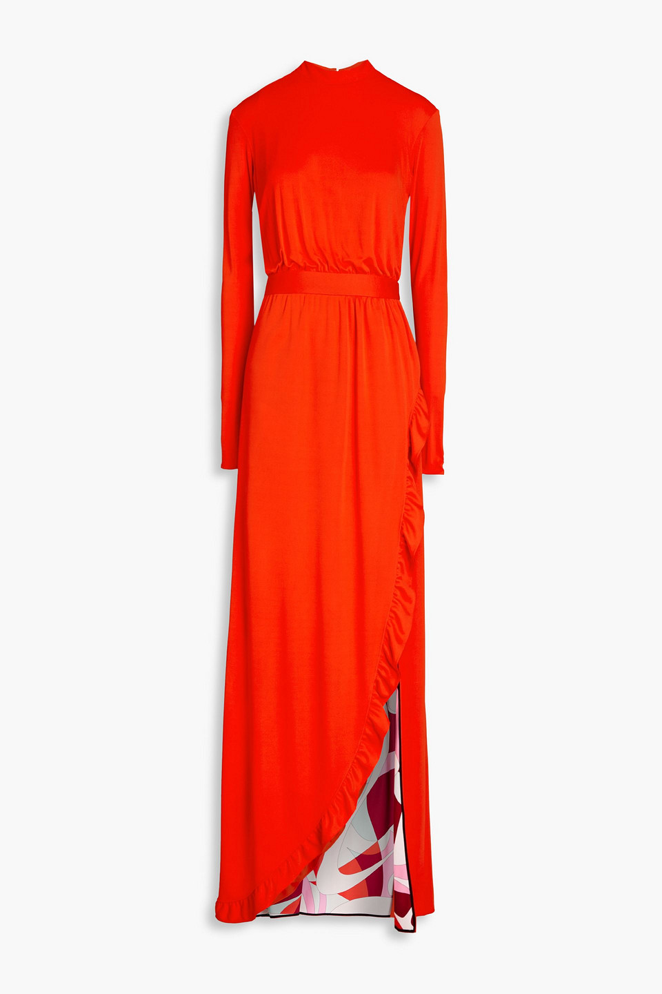 Emilio Pucci Ruffled Jersey Gown In Red