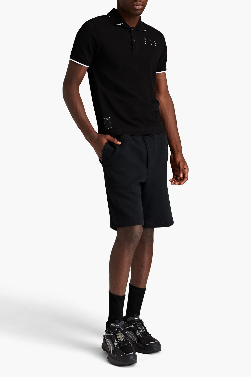 MCQ ALEXANDER MCQUEEN Appliquéd cotton-piqué polo shirt