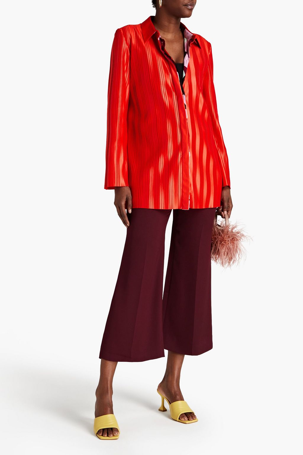 PUCCI Pleated crepe-satin shirt