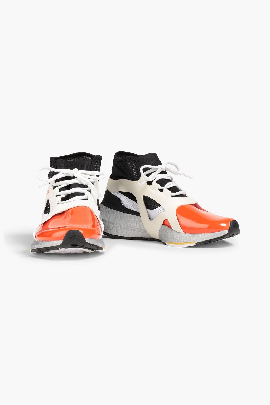 ADIDAS BY STELLA MCCARTNEY Ultraboost 21 mesh and faux patent-leather sneakers