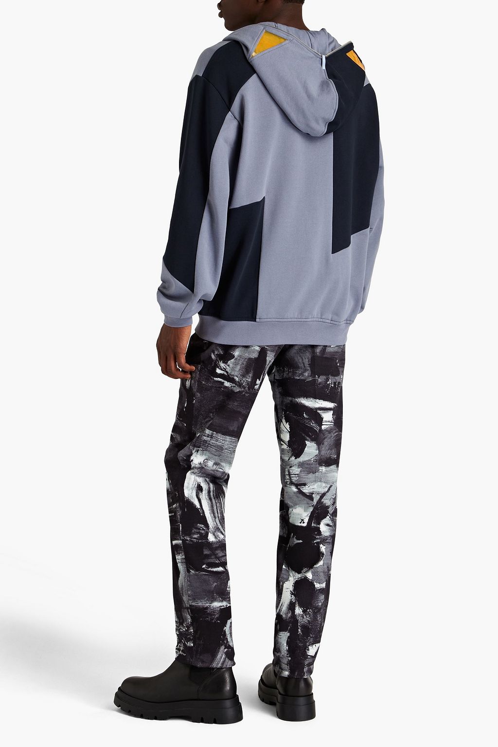 MCQ ALEXANDER MCQUEEN Hoodie aus Baumwollfrottee in Colour-Block-Optik mit Reißverschluss