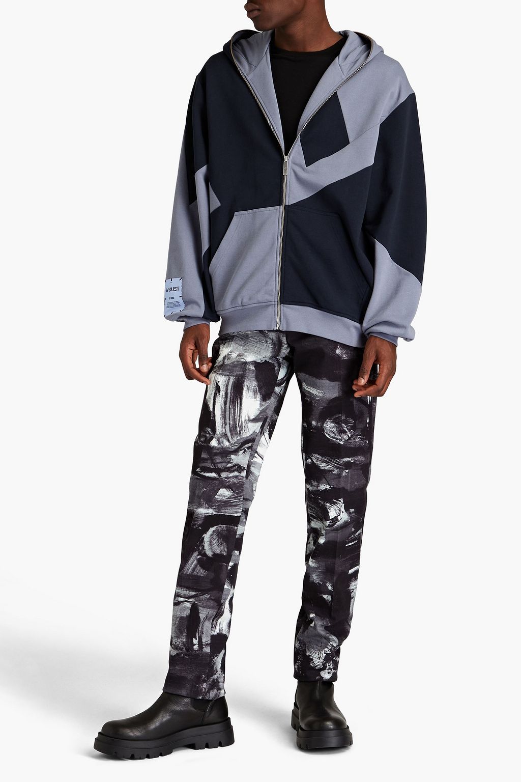 MCQ ALEXANDER MCQUEEN Hoodie aus Baumwollfrottee in Colour-Block-Optik mit Reißverschluss