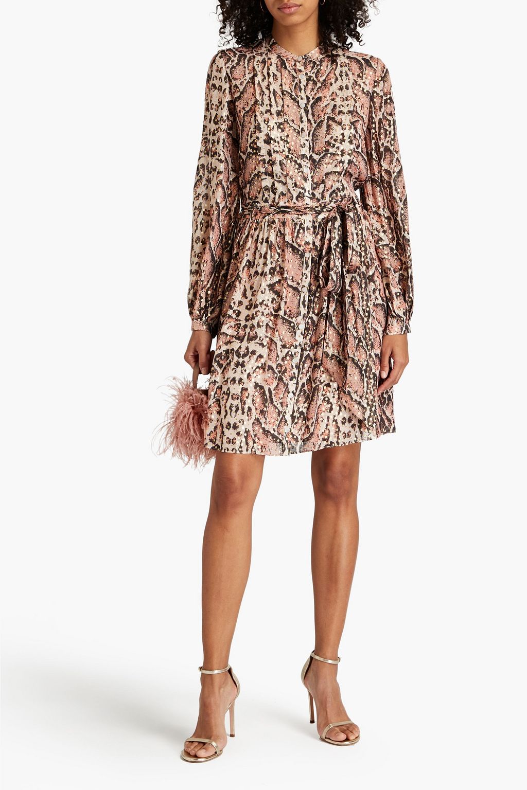 TEMPERLEY LONDON Bedrucktes Minikleid aus Crêpe de Chine aus einer Seidenmischung mit Fil Coupé