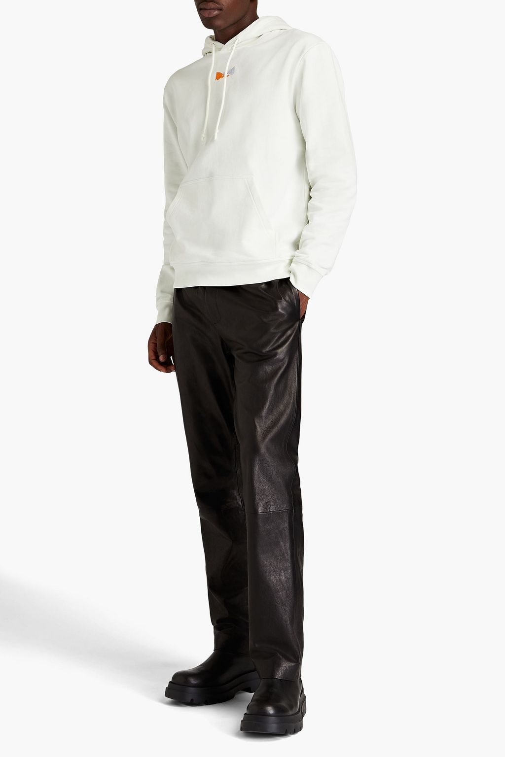 MCQ ALEXANDER MCQUEEN Printed embroidered French cotton-terry hoodie