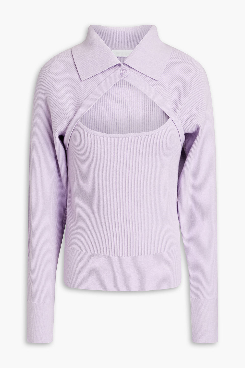 Jonathan Simkhai Meara Cutout Ribbed-knit Jumper In Purple