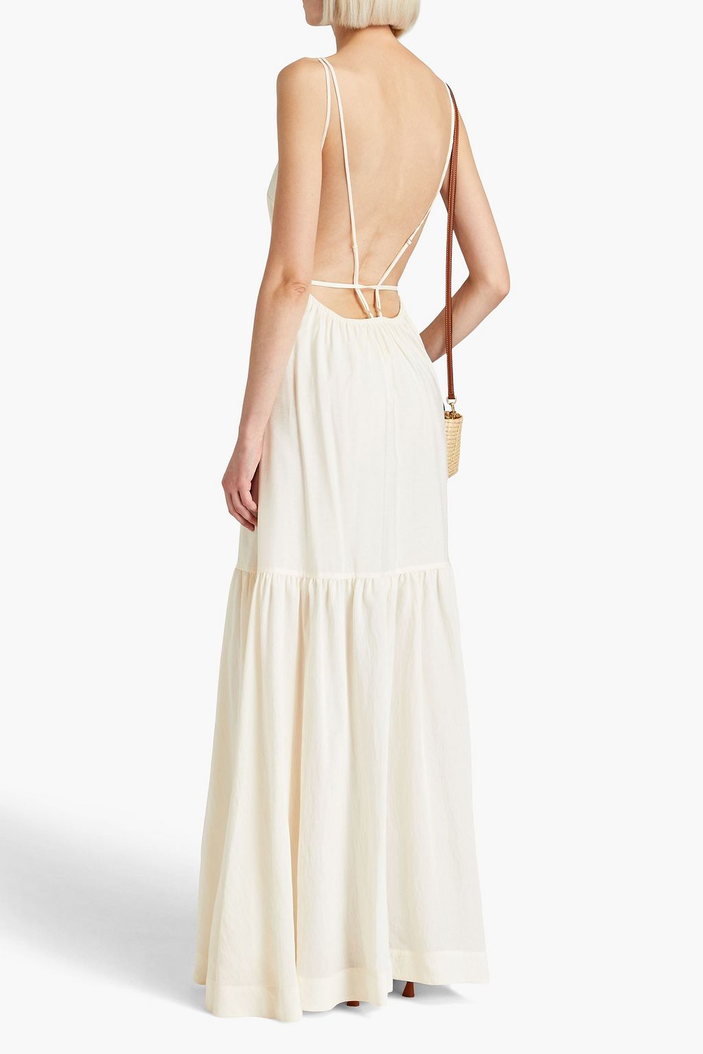 SIMKHAI Kavita gathered mousseline maxi dress