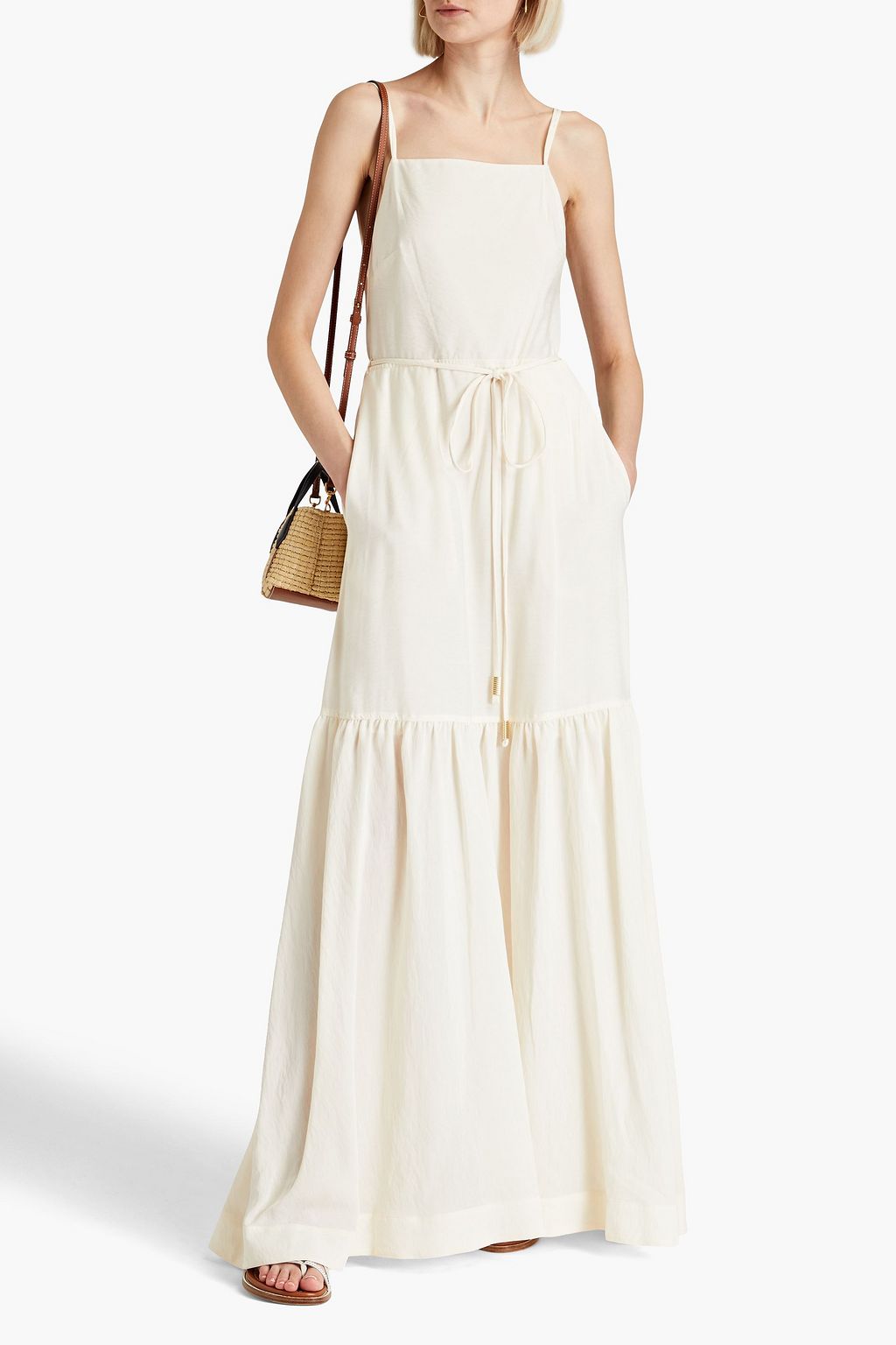 SIMKHAI Kavita gathered mousseline maxi dress