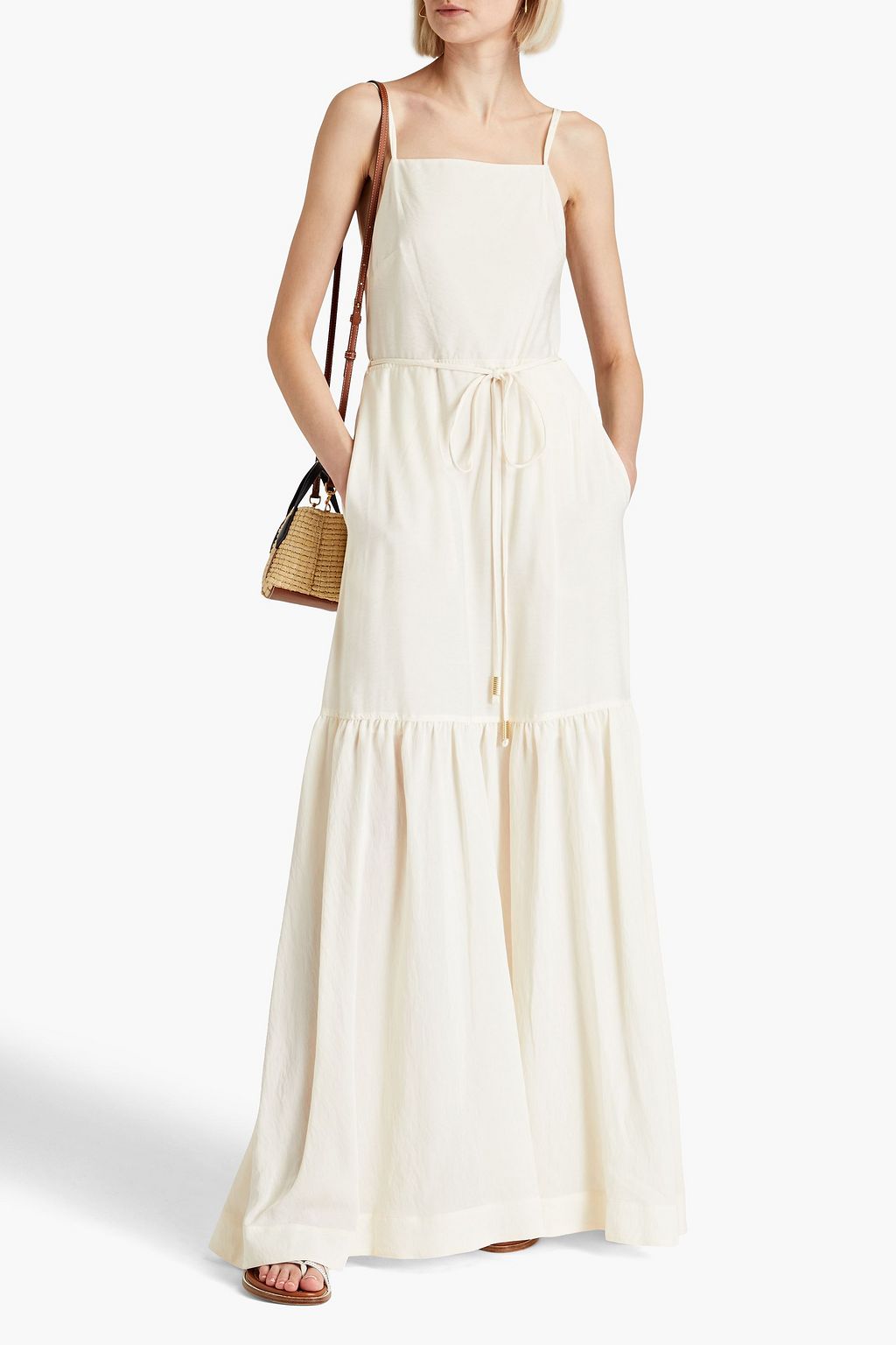 SIMKHAI Kavita gathered mousseline maxi dress | THE OUTNET