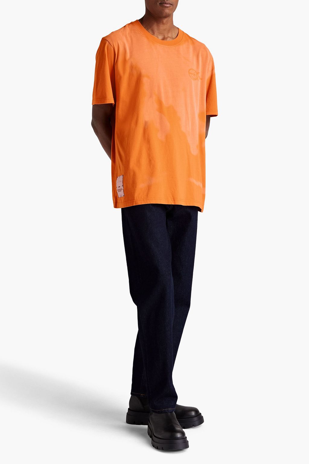 MCQ ALEXANDER MCQUEEN Appliquéd bleached printed cotton-jersey T-shirt