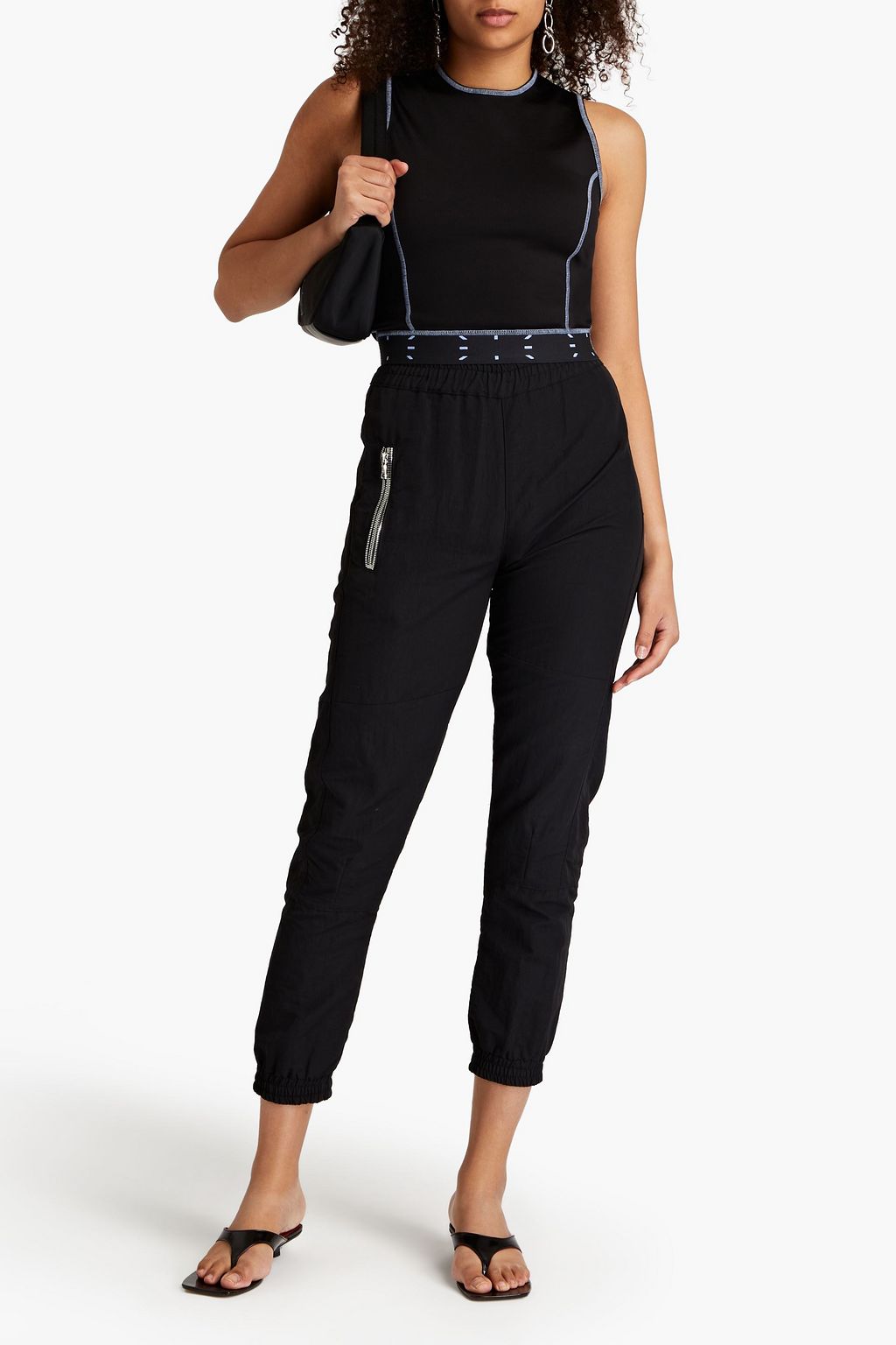 MCQ ALEXANDER MCQUEEN Cropped cotton-blend jersey top