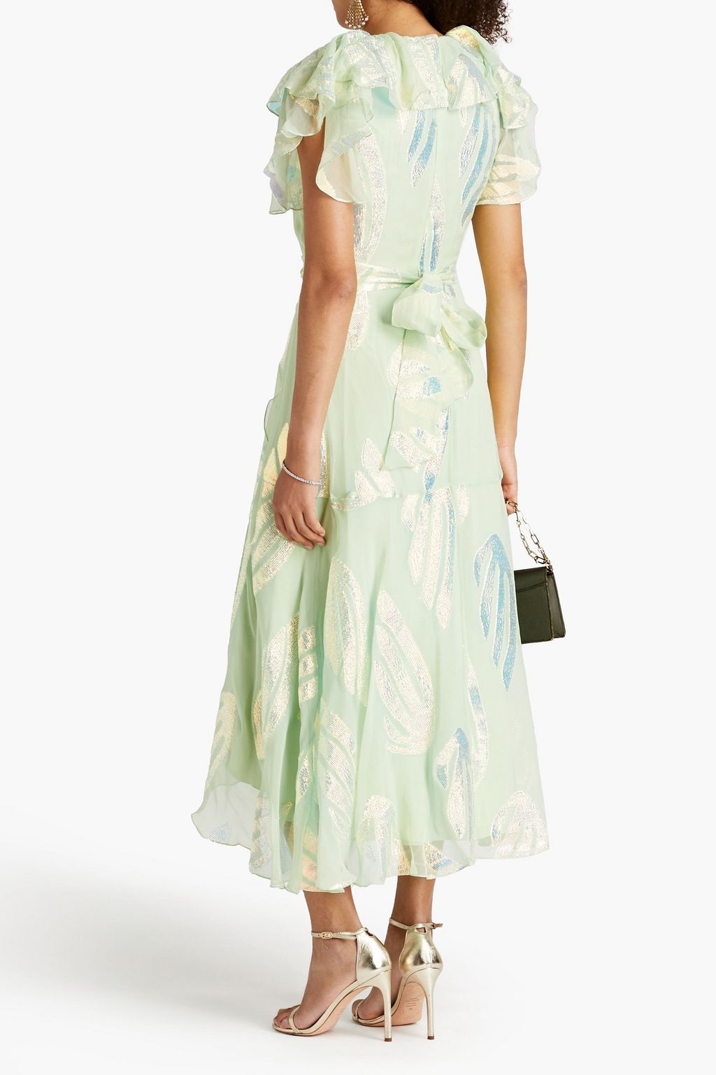 TEMPERLEY LONDON Clarisse wrap-effect fil coupé silk-blend georgette midi dress