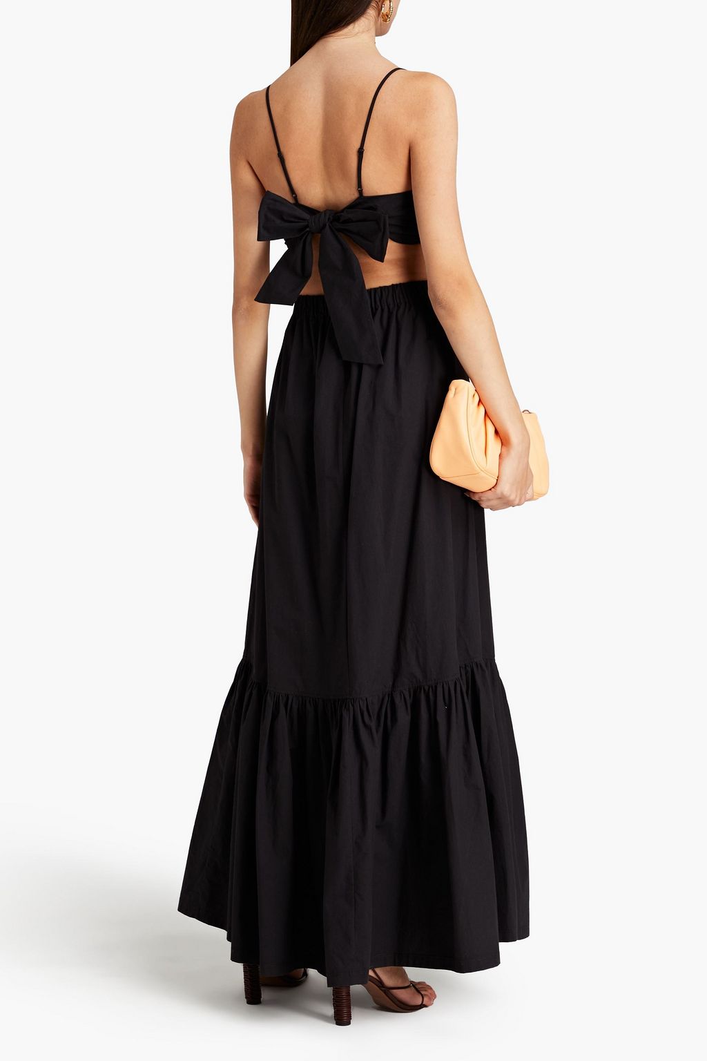 SIMKHAI Kennedi cutout gathered cotton-poplin maxi dress