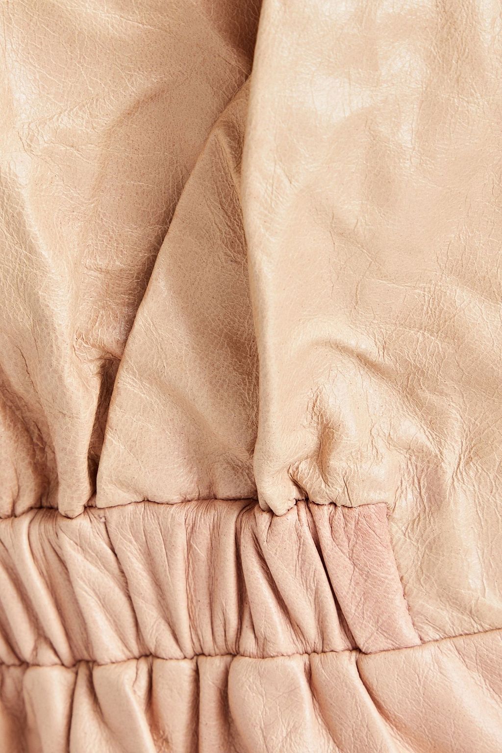 TOD'S One-shoulder knotted crinkled leather dress