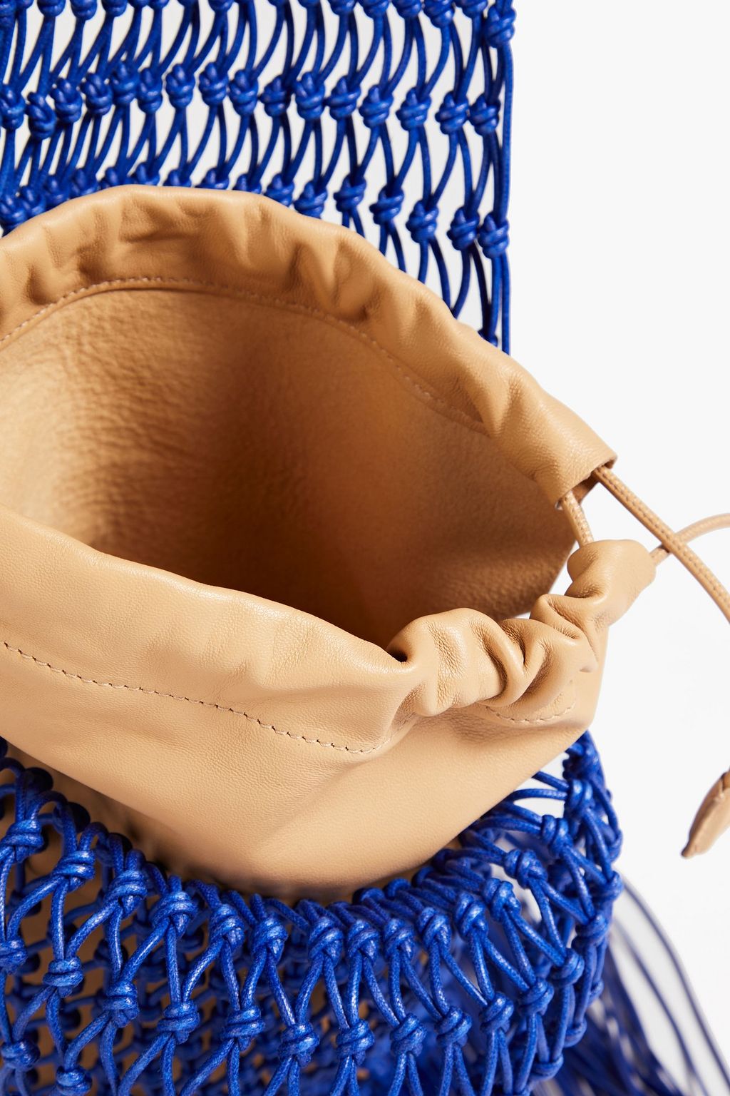 JIL SANDER Fringed woven leather tote