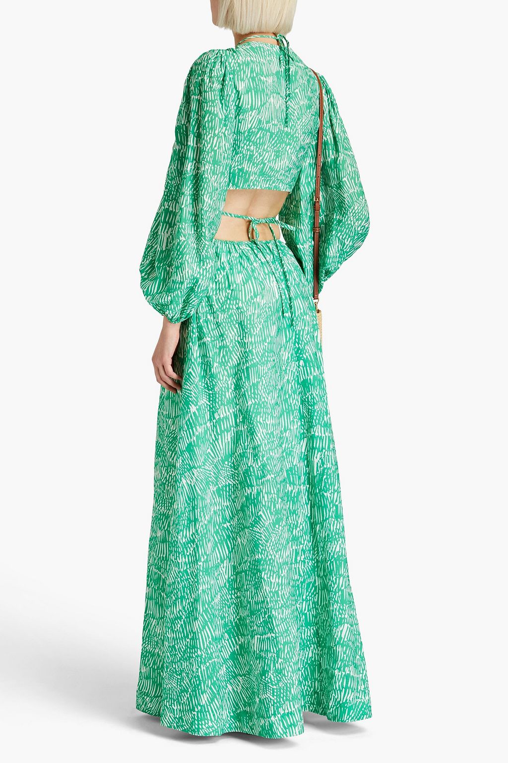 SIMKHAI Adelaide cutout printed mousseline maxi dress