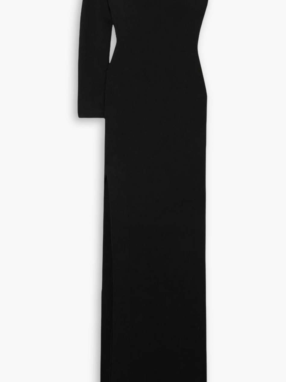 the palmer one-sleeve stretch-crepe maxi dress