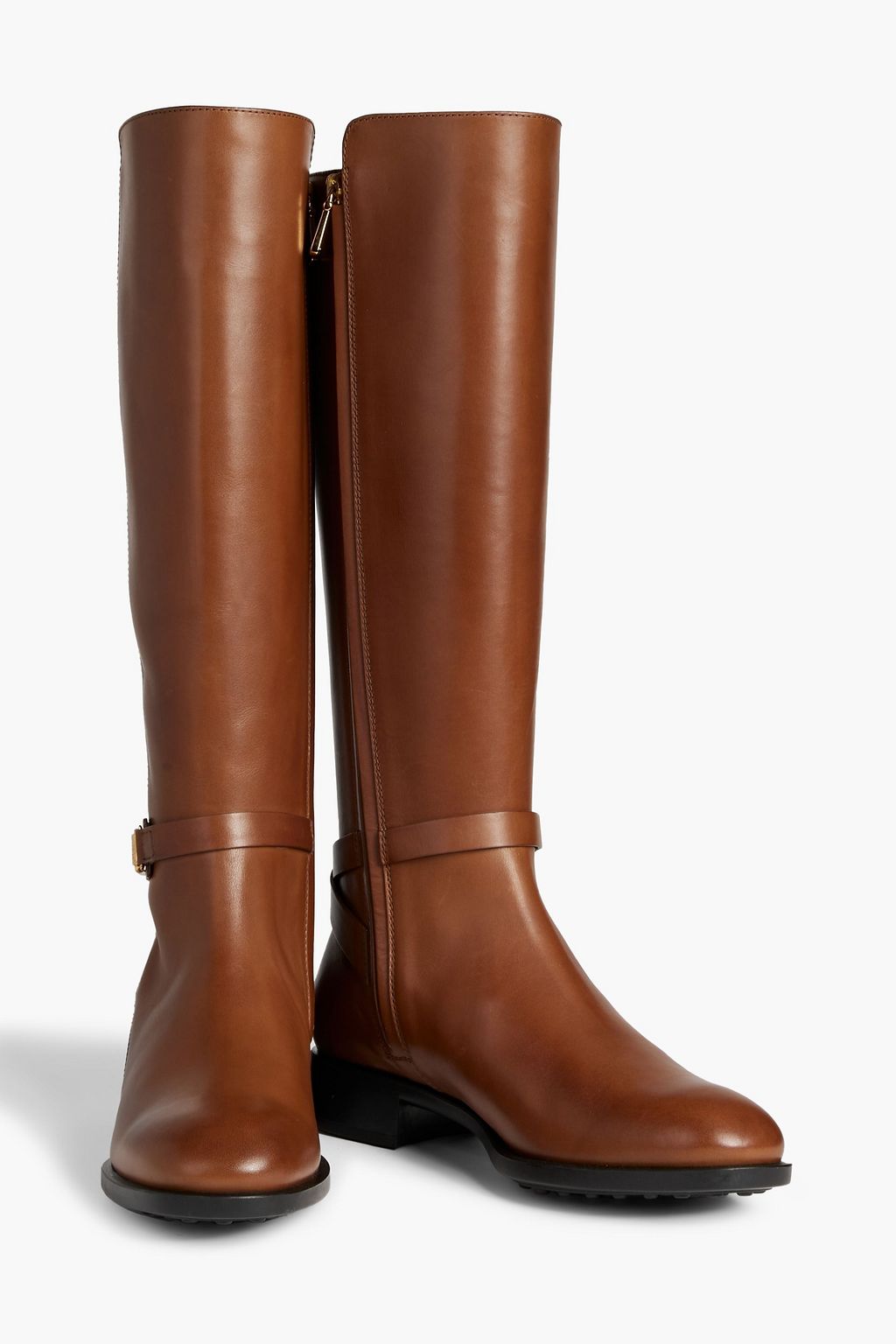 TOD'S Kniehohe Stiefel aus Leder mit Schnalle