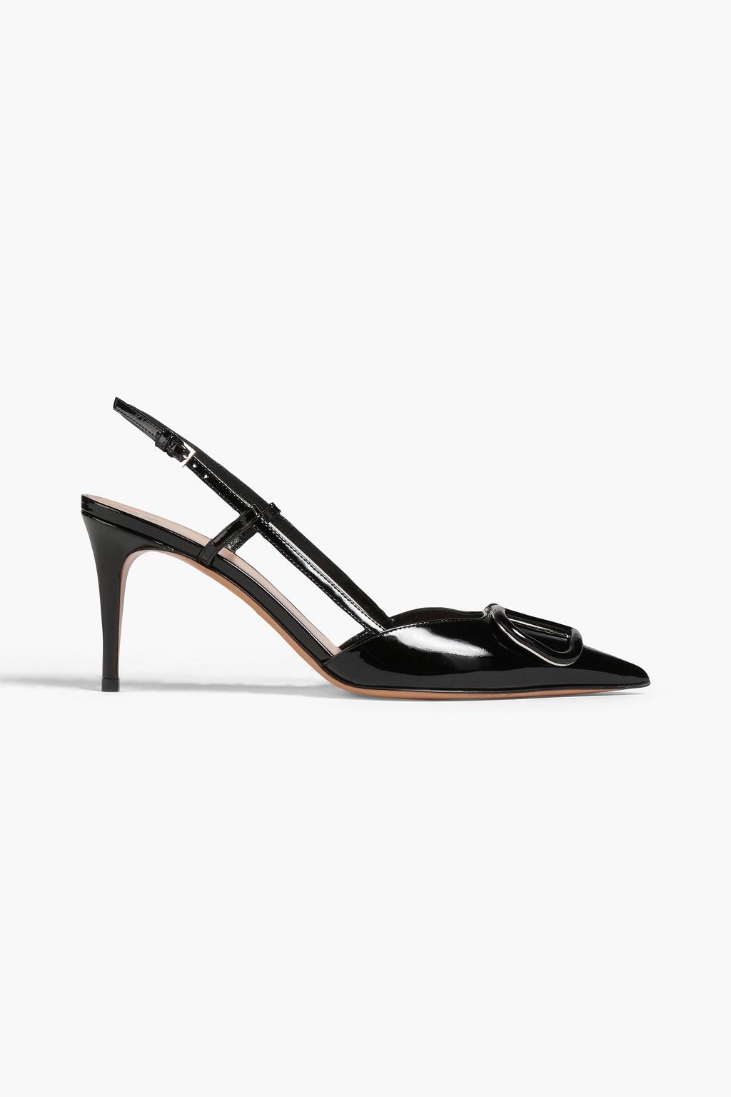 VALENTINO GARAVANI VLOGO patent-leather slingback pumps | THE OUTNET