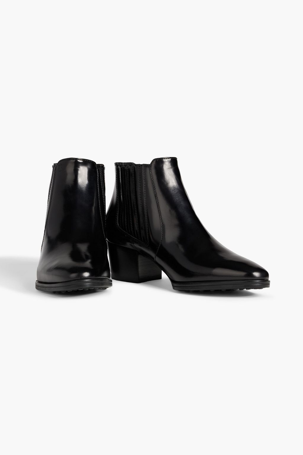 TOD'S Glossed-leather ankle boots
