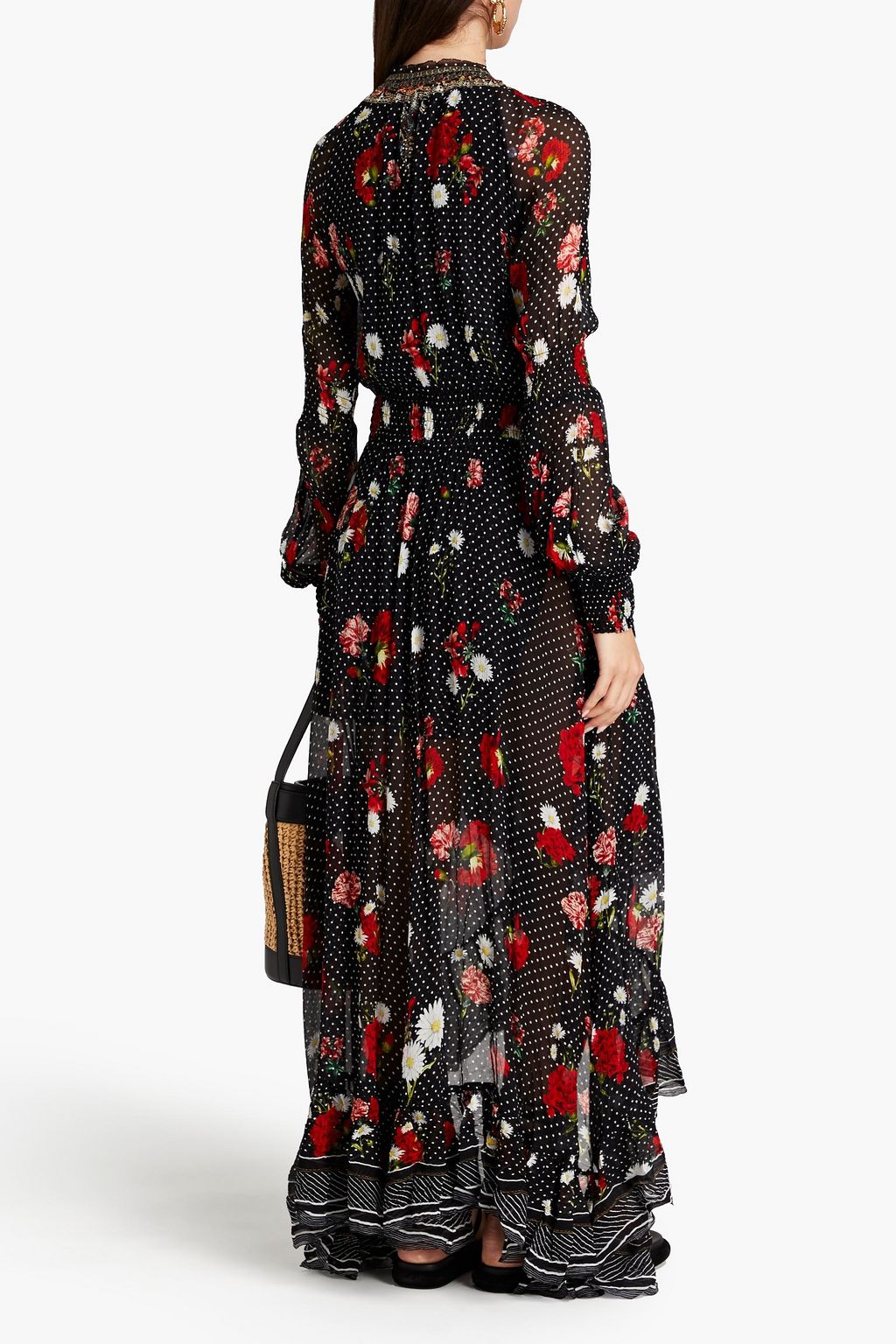 CAMILLA Ruffled printed silkcrepon midi wrap dress THE