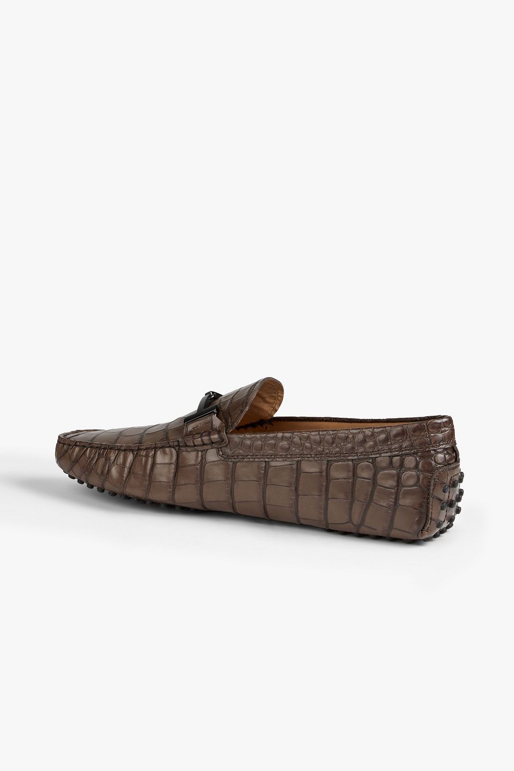 TOD'S Double T croc-effect leather driving shoes
