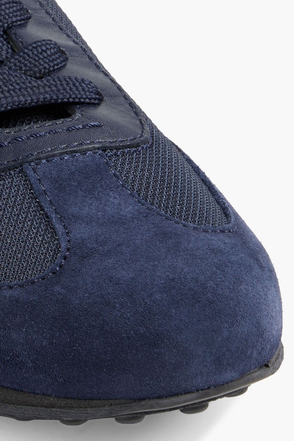 TOD'S Laccetto leather-trimmed canvas and suede sneakers