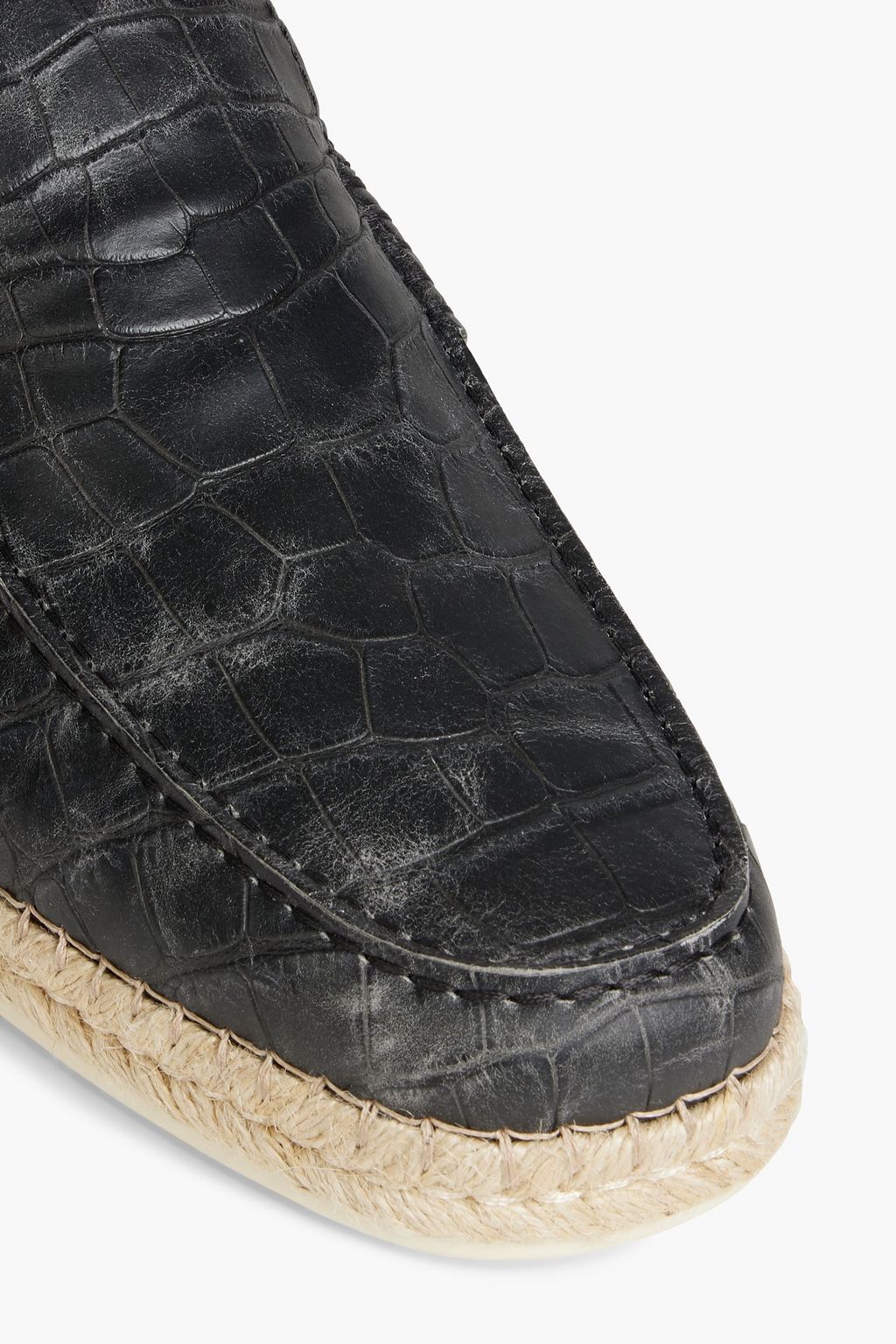 TOD'S Croc-effect leather espadrilles