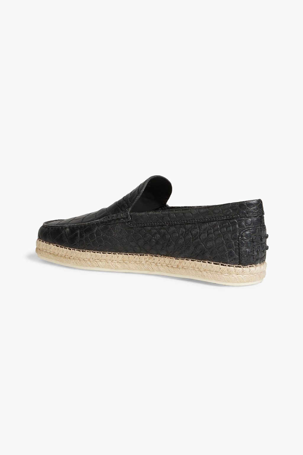 TOD'S Croc-effect leather espadrilles
