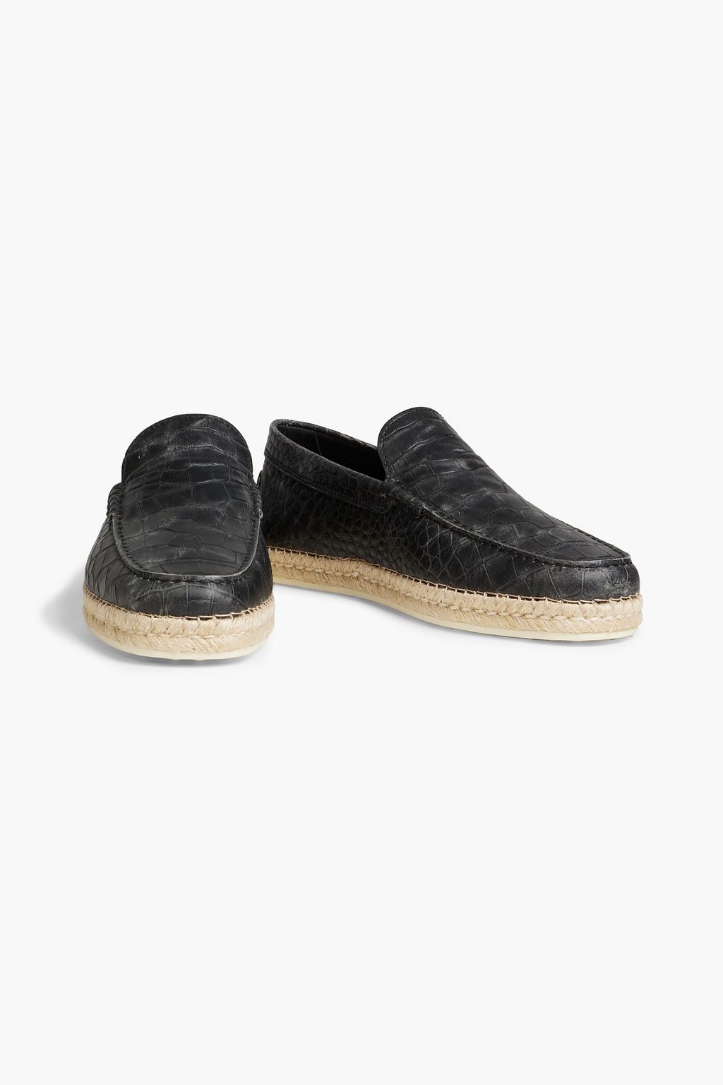 TOD'S Croc-effect leather espadrilles