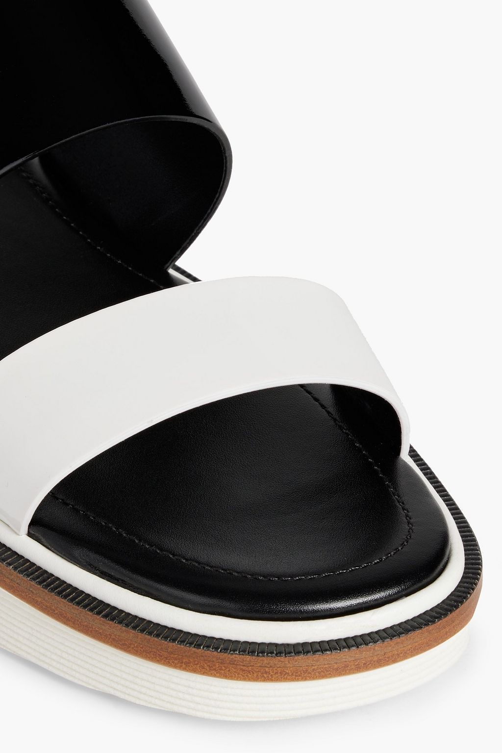 TOD'S Two-tone patent-leather platform slingback sandals