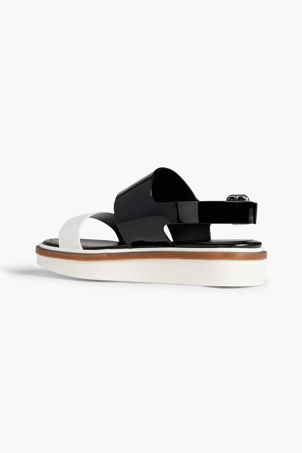 TOD'S Two-tone patent-leather platform slingback sandals